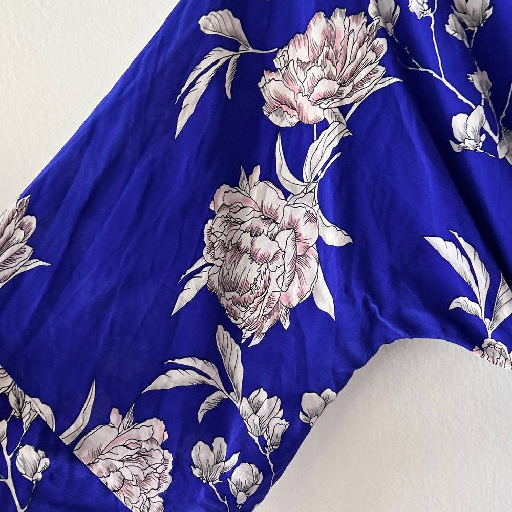 YUMI KIM Rare Silk Floral Mini Dress Party Tie-Waist V-Neck Summer Dress - Picture 8 of 15